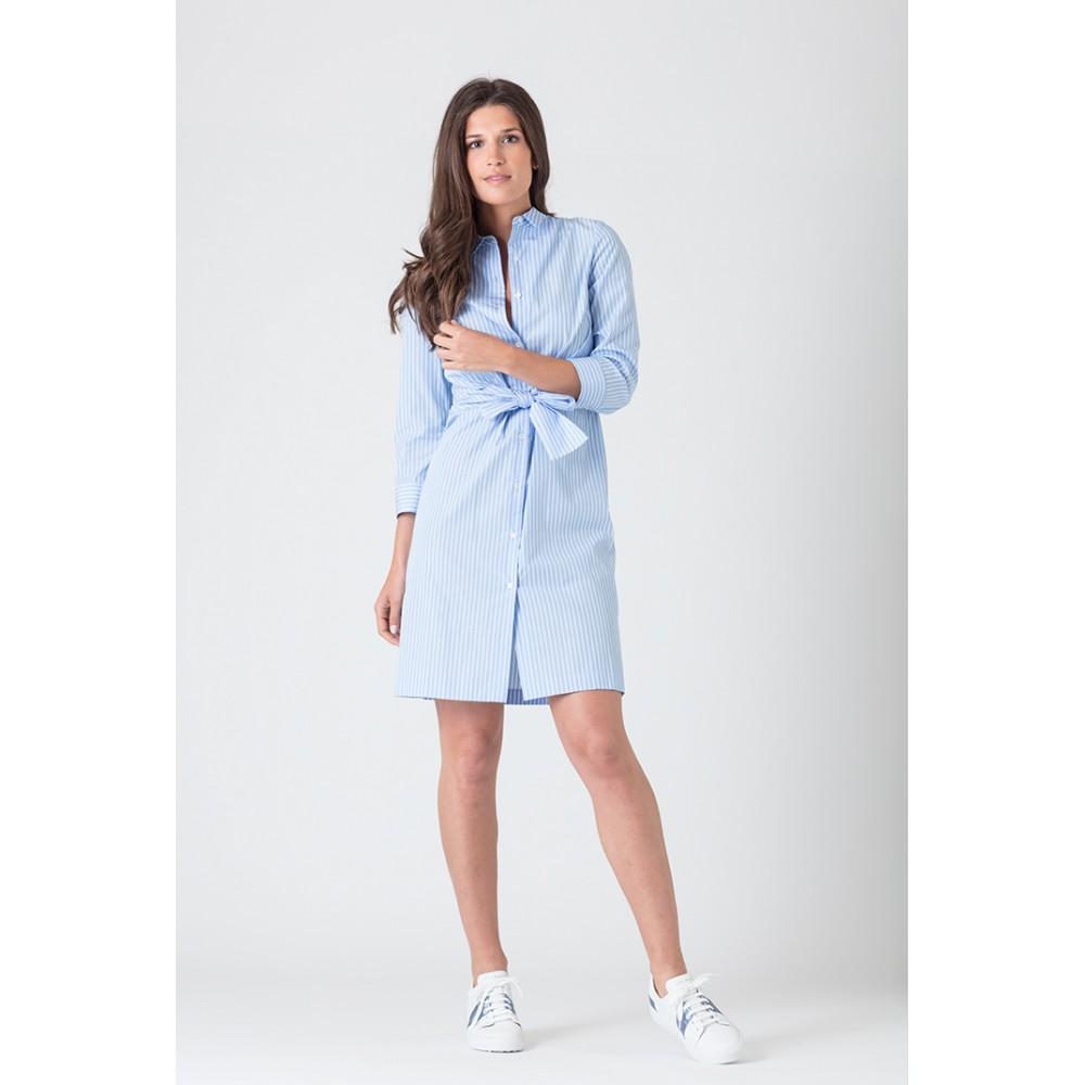 Robe chemise bleu