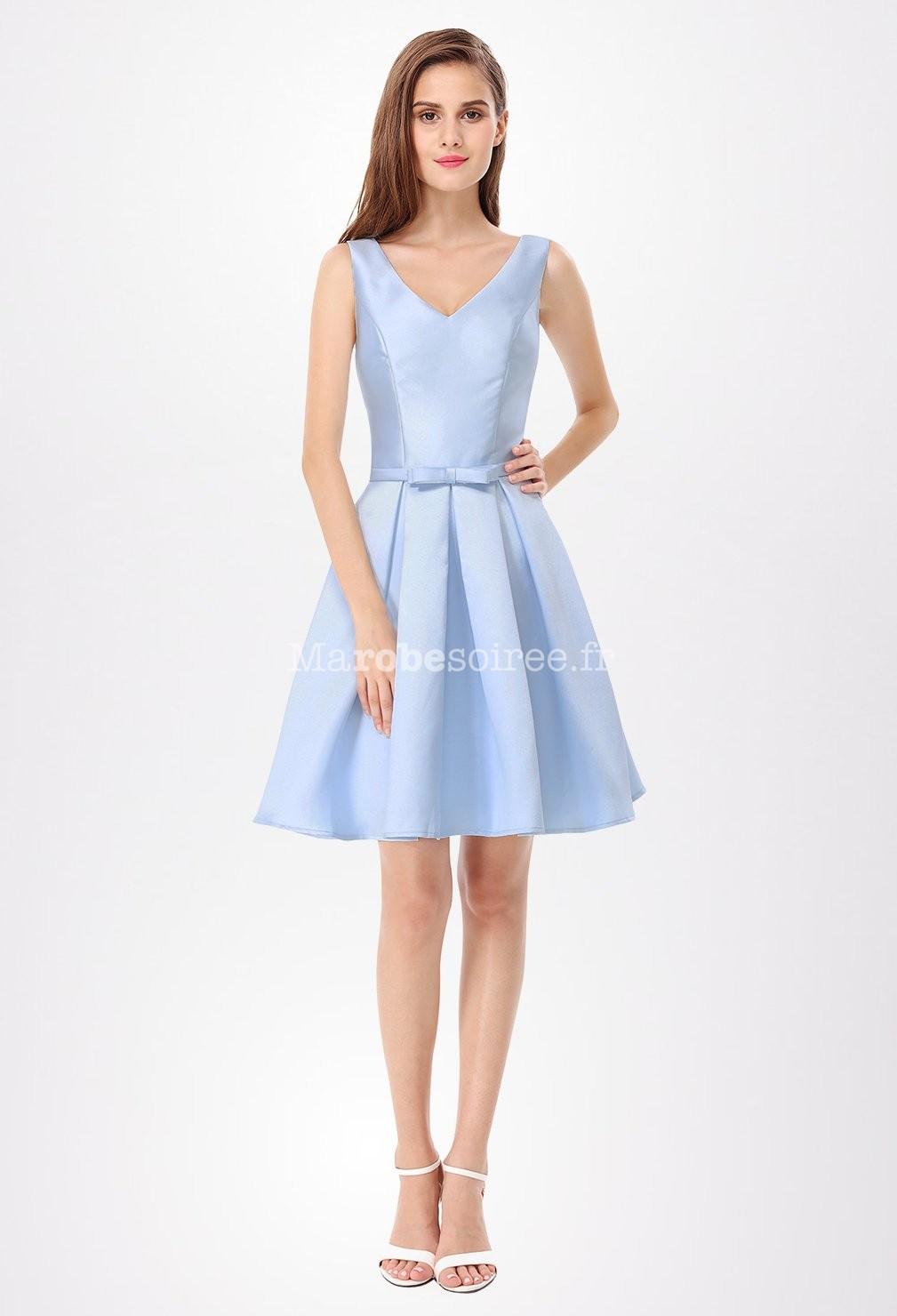 Robe cocktail bleu ciel