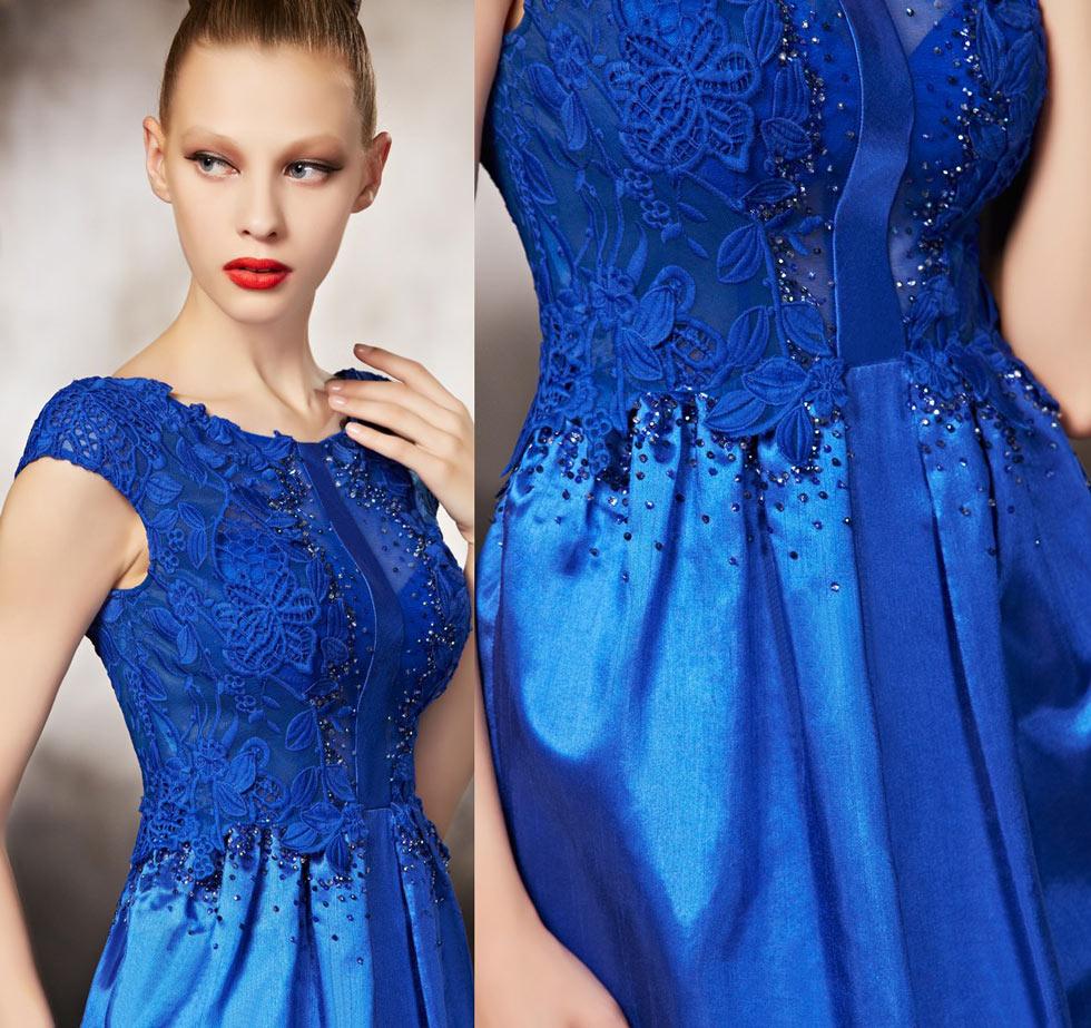 Robe cocktail bleu electrique