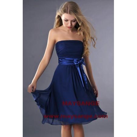 Robe cocktail bleu nuit