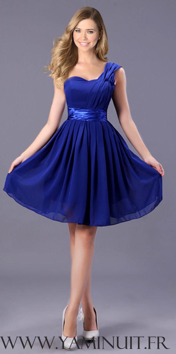 Robe cocktail courte bleu