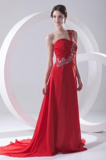 Robe cocktail longue rouge