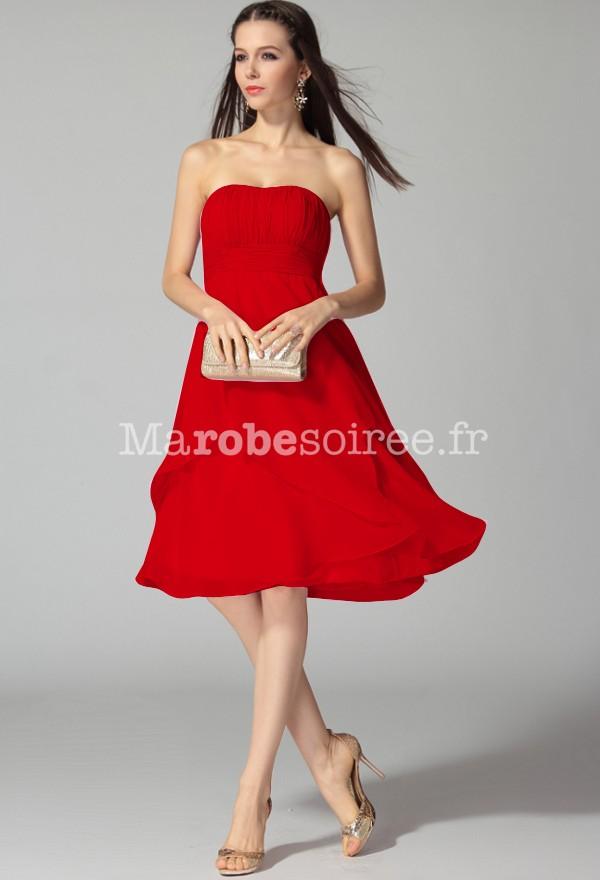 Robe cocktail mariage rouge