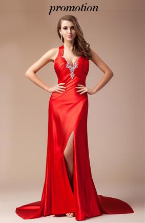 Robe cocktail rouge pas cher