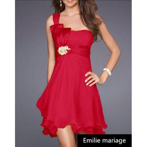 Robe cocktail rouge pas cher