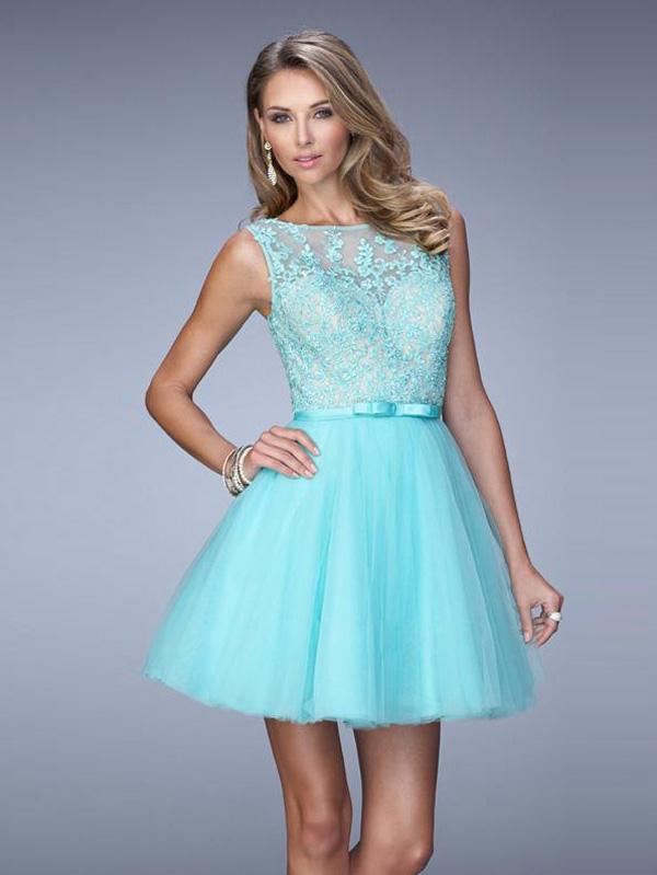 Robe courte bleu ciel