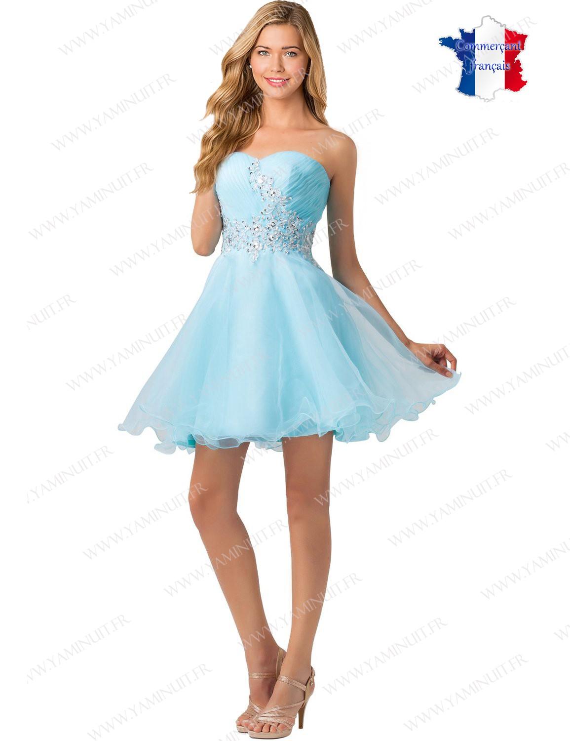 Robe courte bleu ciel