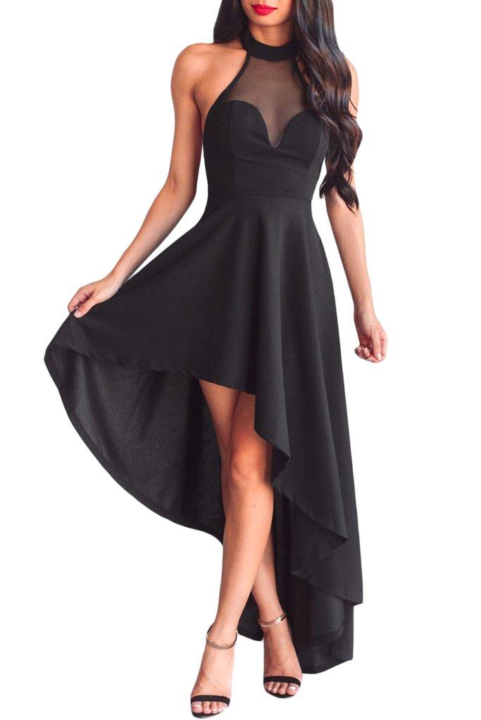 Robe courte devant longue derriere noir