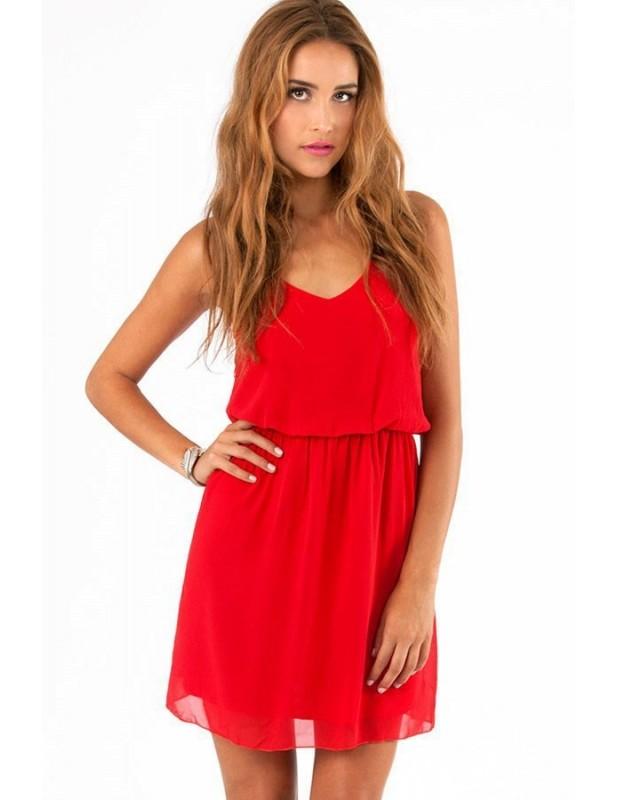 Robe courte rouge