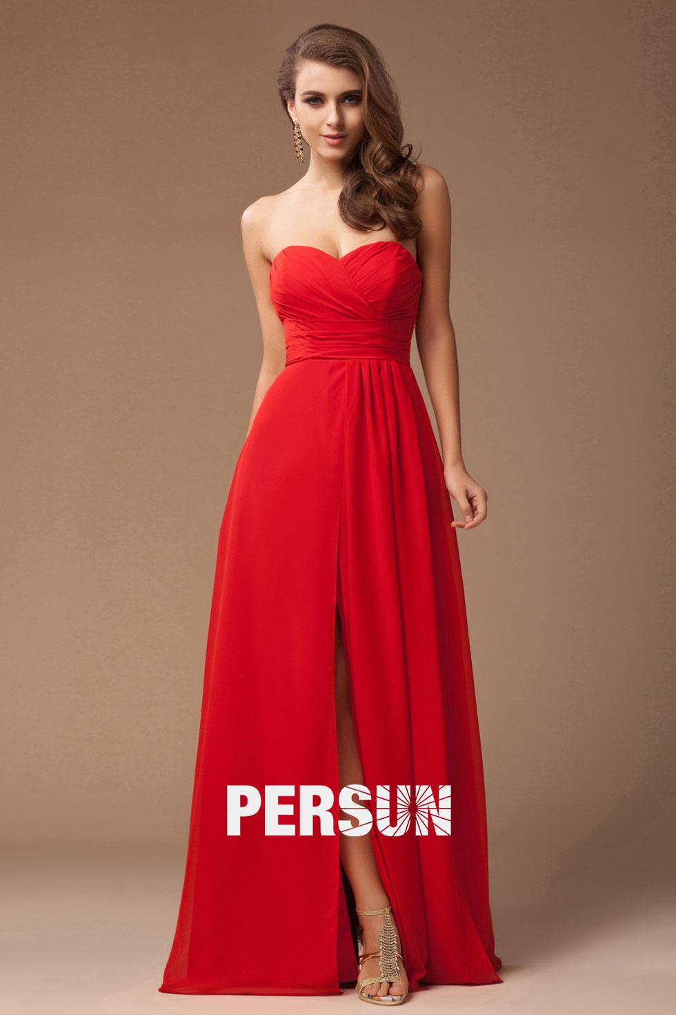 Robe de bal longue rouge