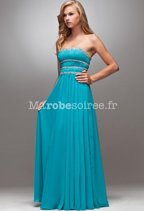 Robe de ceremonie bleu turquoise