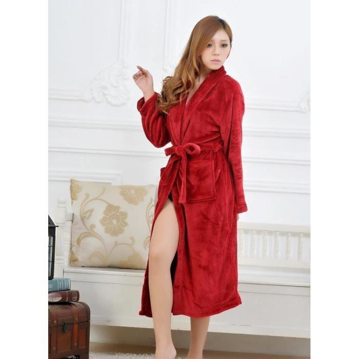 Robe de chambre rouge femme