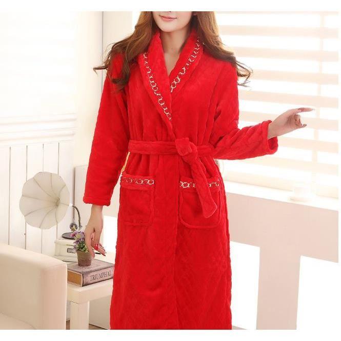 Robe de chambre rouge femme