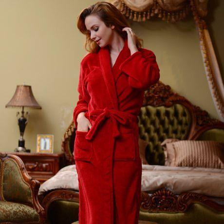 Robe de chambre rouge femme
