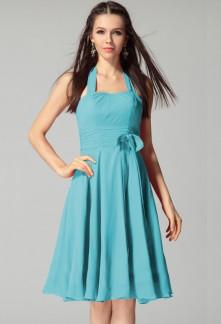 Robe de cocktail bleu turquoise