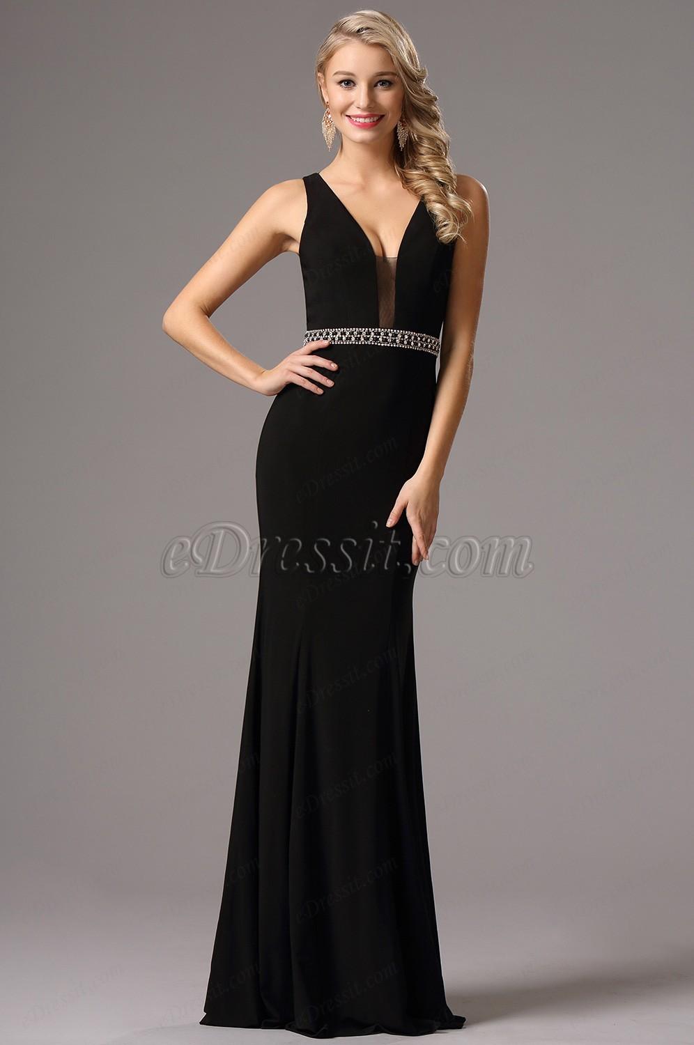 Robe de cocktail longue noir