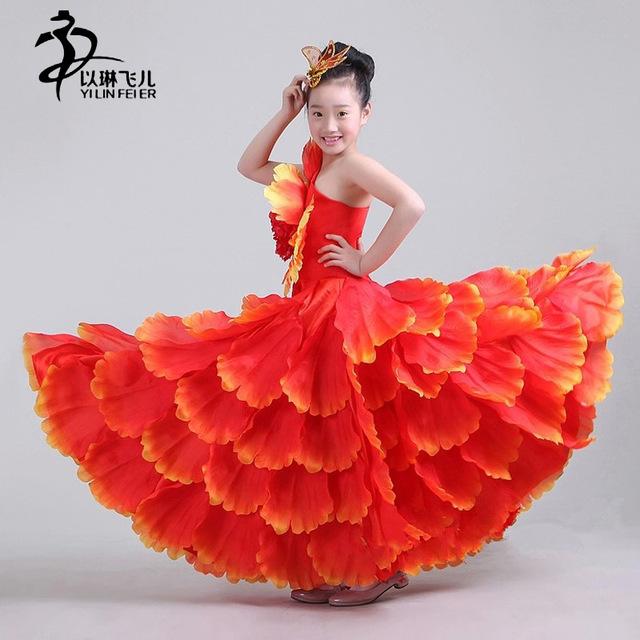 Robe de flamenco rouge