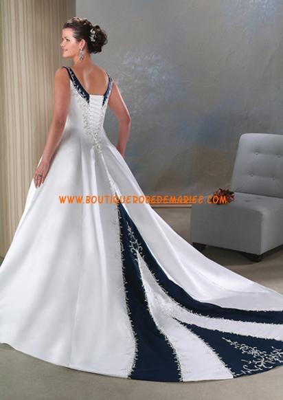 Robe de mariée blanc et bleu marine