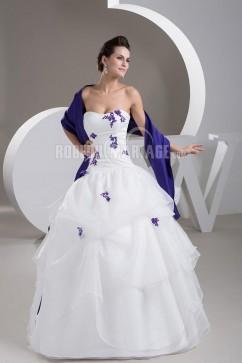 Robe de mariée blanc et bleu