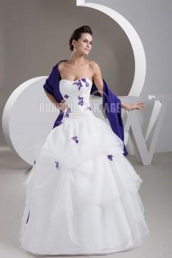 Robe de mariée blanche et bleu