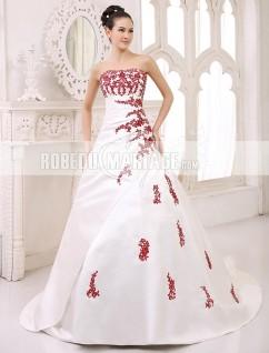 Robe de mariée blanche et rouge pas cher