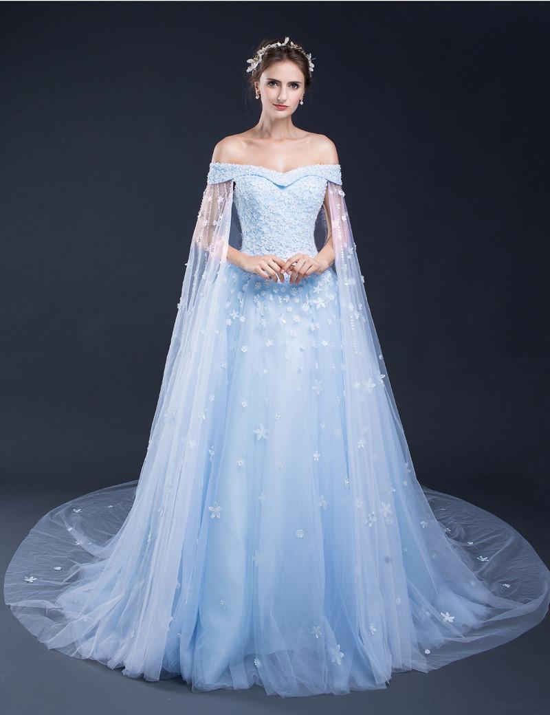 Robe de mariée bleu clair