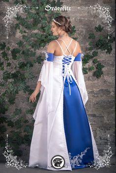 Robe de mariée médiévale bleu