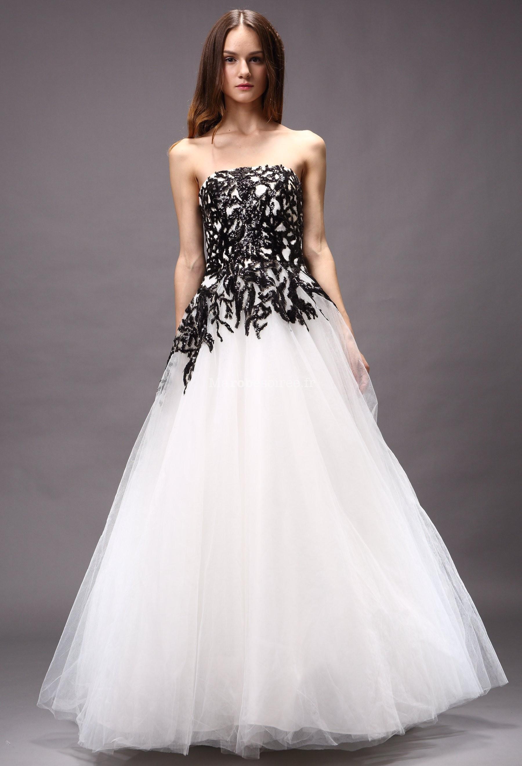 Robe de mariée princesse noir et blanche