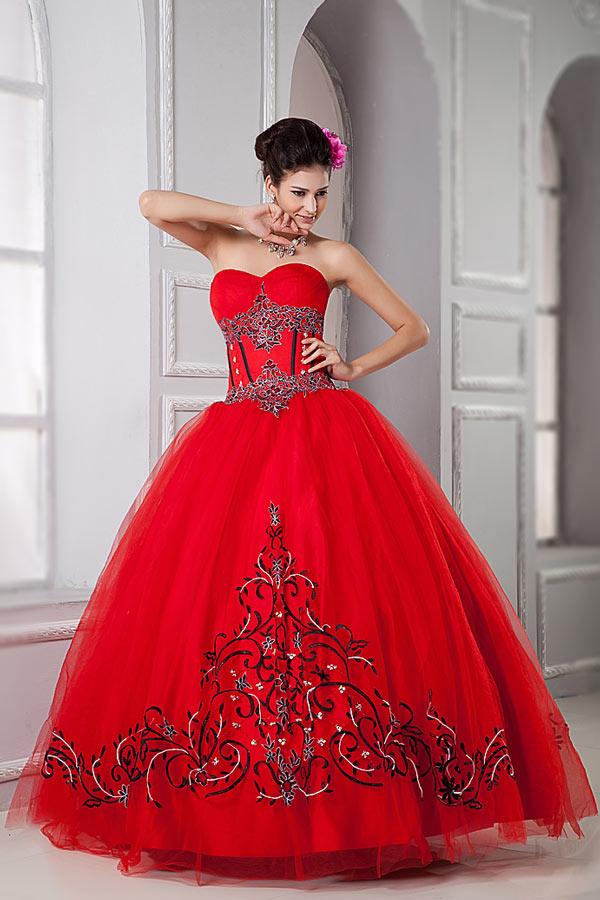 Robe de mariée princesse rouge