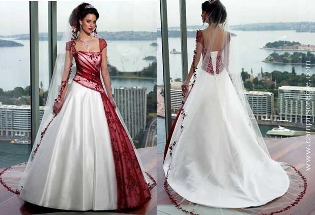 Robe de mariée rouge et blanche 2013