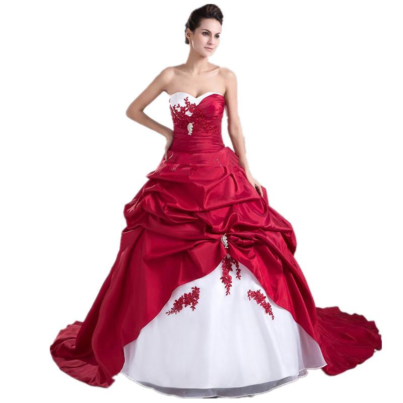Robe de mariée rouge et blanche 2015