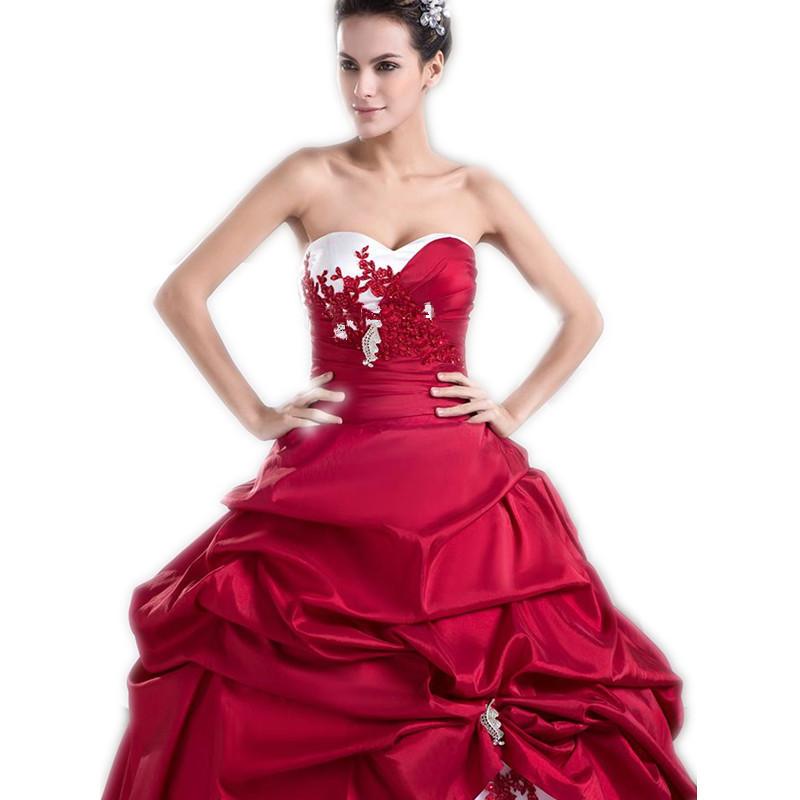 Robe de mariée rouge et blanche 2015