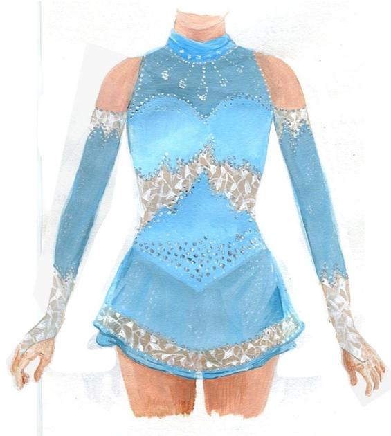 Robe de patinage artistique bleu