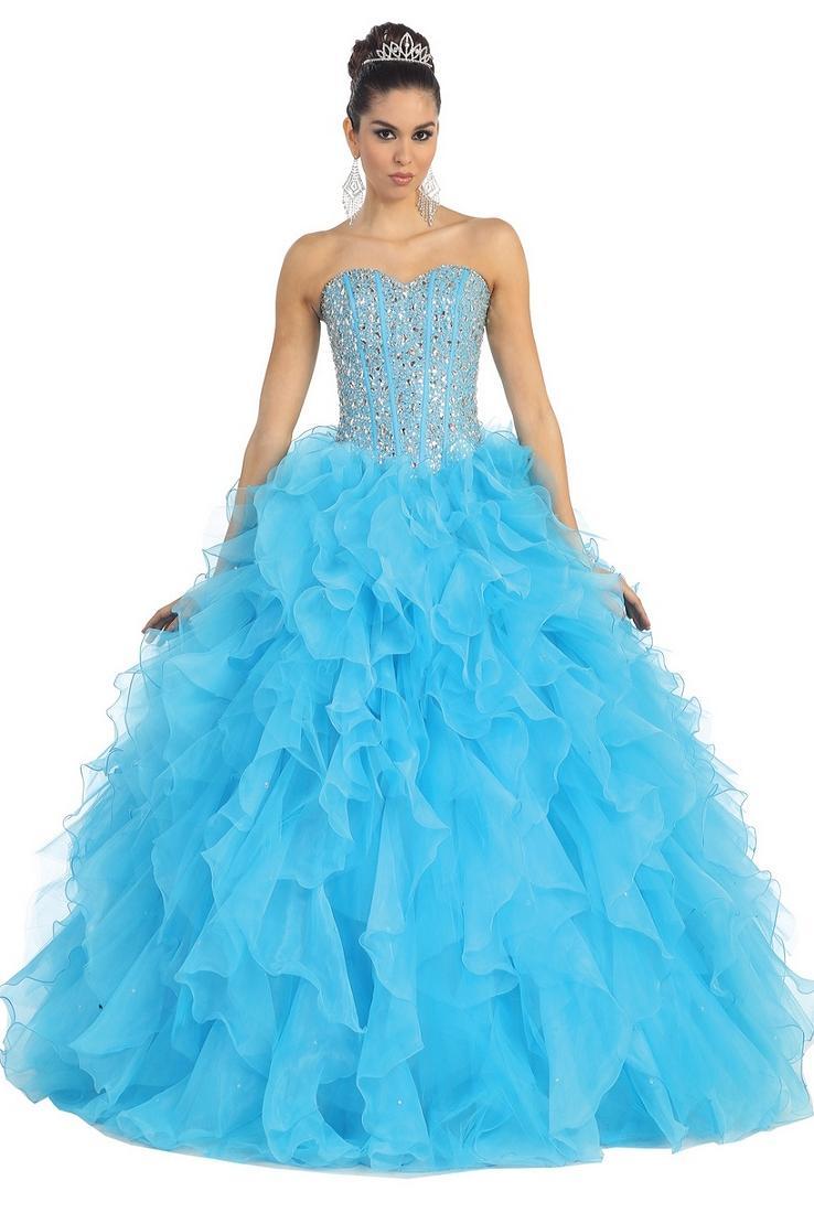 Robe de princesse bleu turquoise