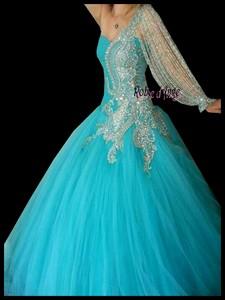 Robe de princesse bleu turquoise