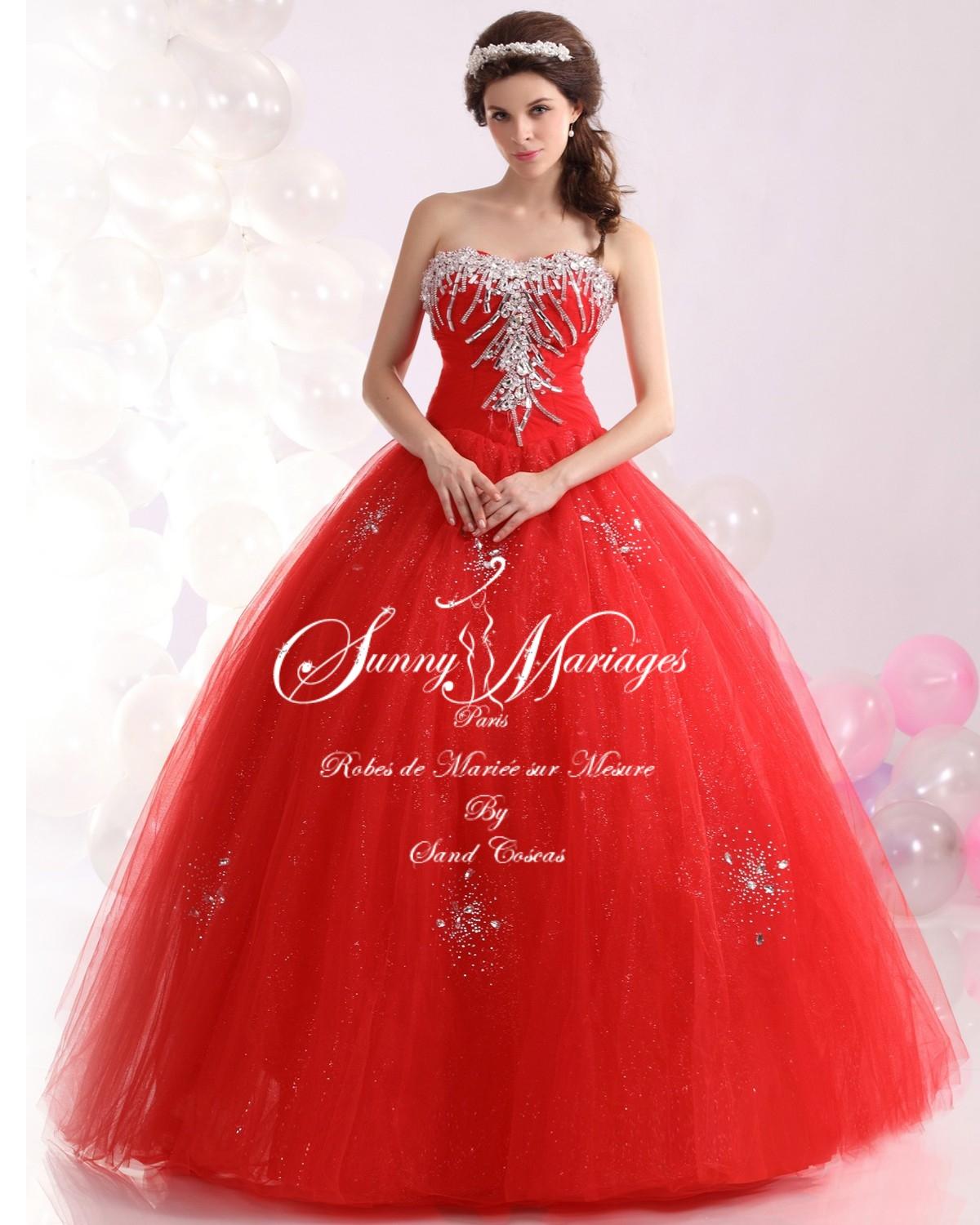 Robe de princesse rouge et blanc