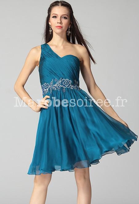 Robe de soirée bleu canard