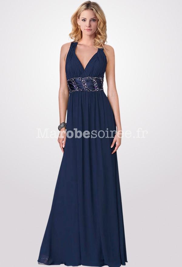 Robe de soirée bleu marine pas cher