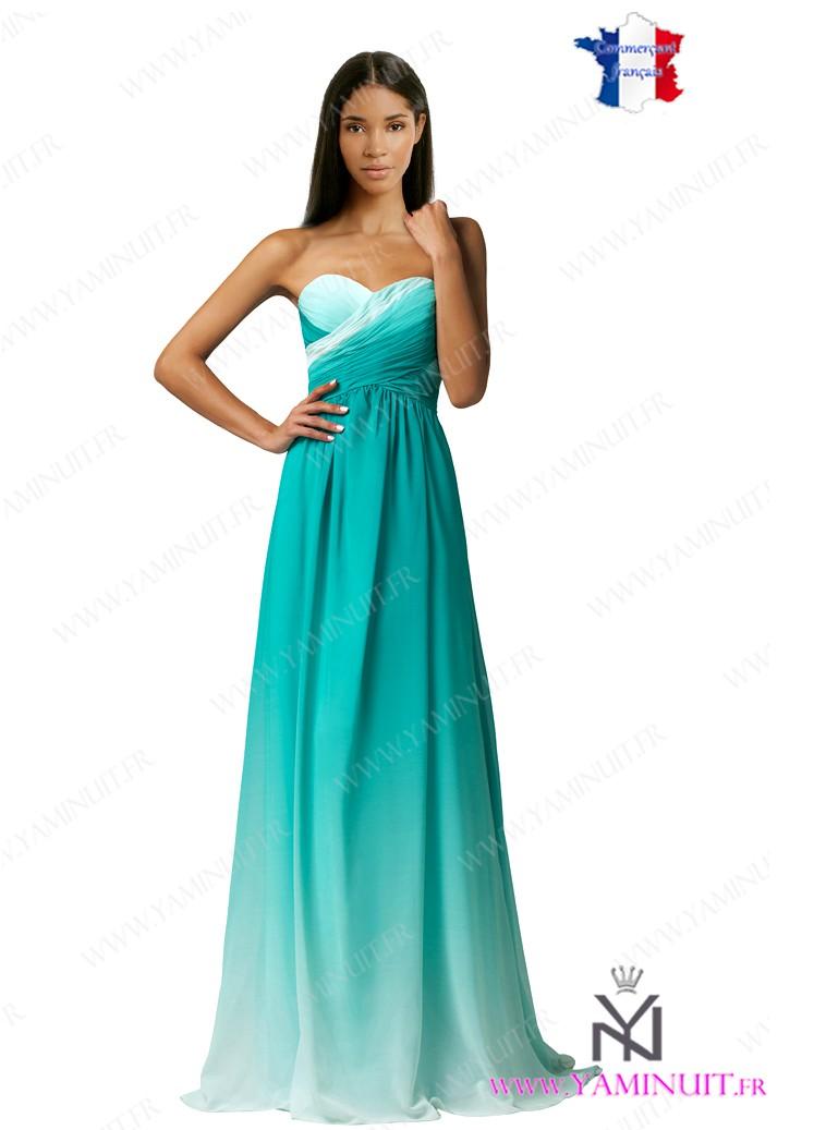 Robe de soirée bleu turquoise