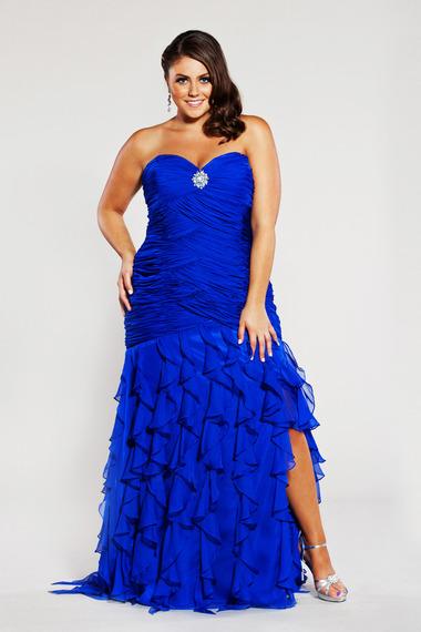 Robe de soirée grande taille bleu