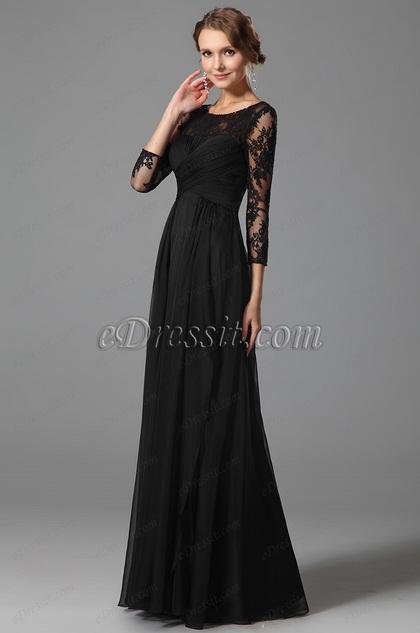 Robe de soirée longue dentelle noir