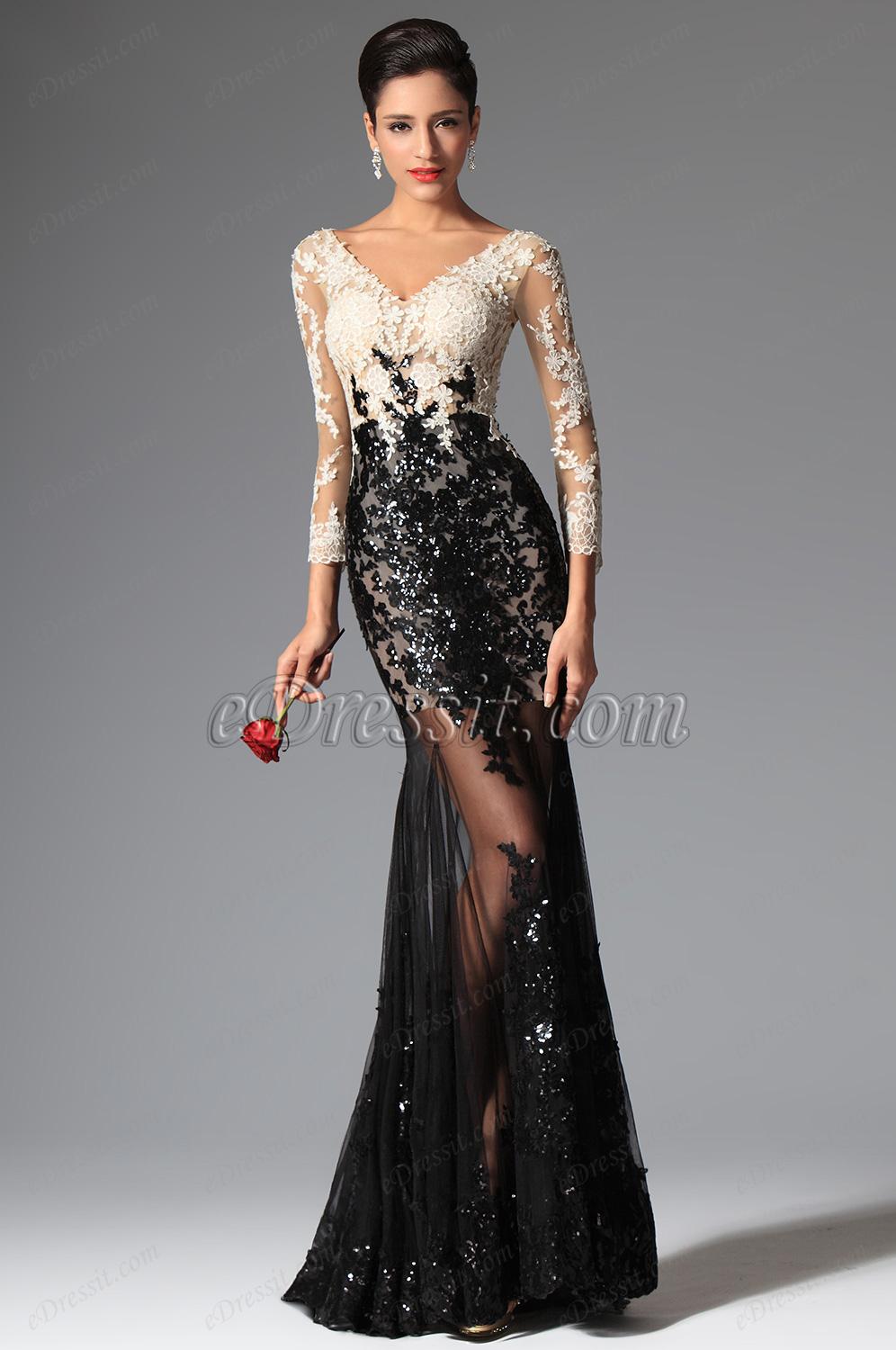 Robe de soirée noir dentelle