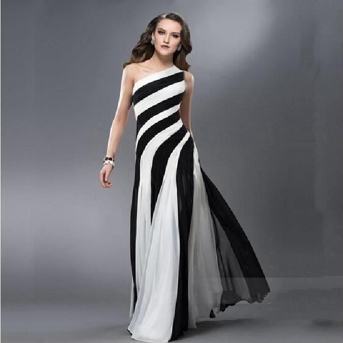 Robe de soirée noir et blanc