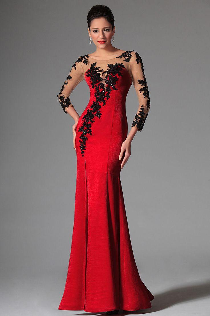 Robe de soirée noir et rouge