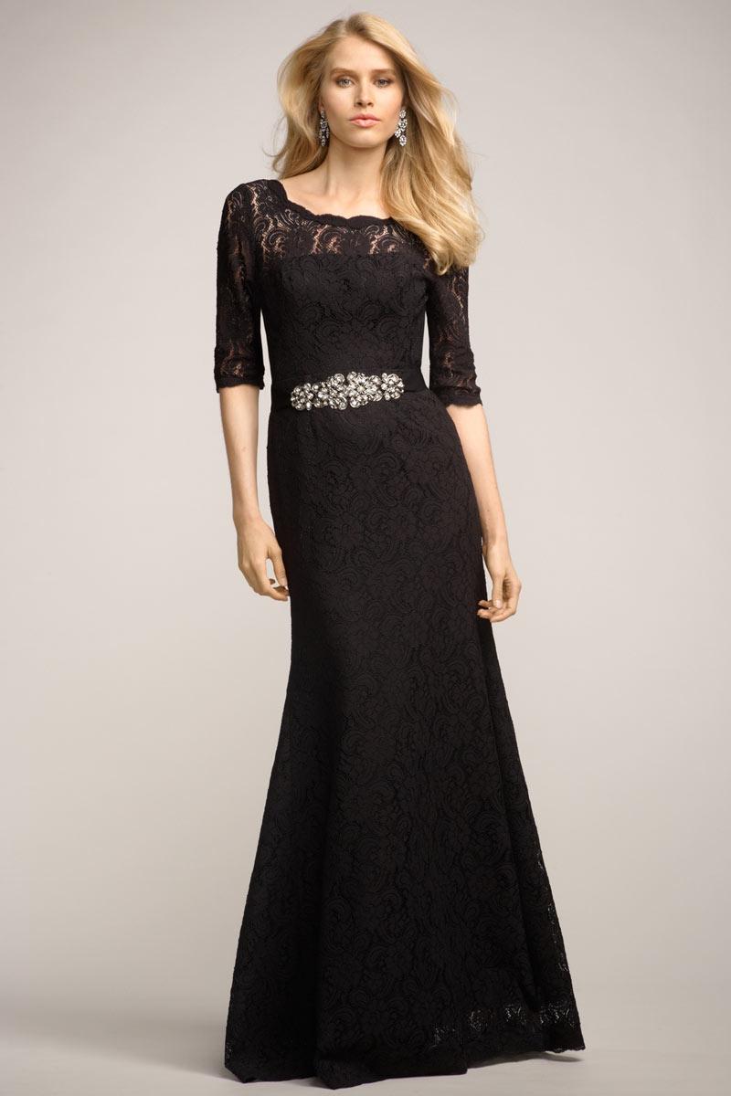 Robe de soirée noir manche longue