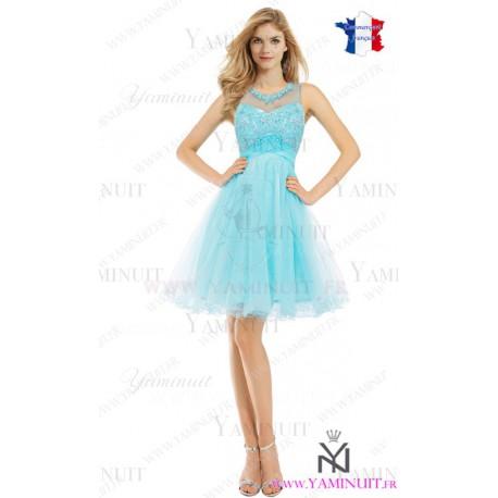 Robe demoiselle d honneur bleu ciel