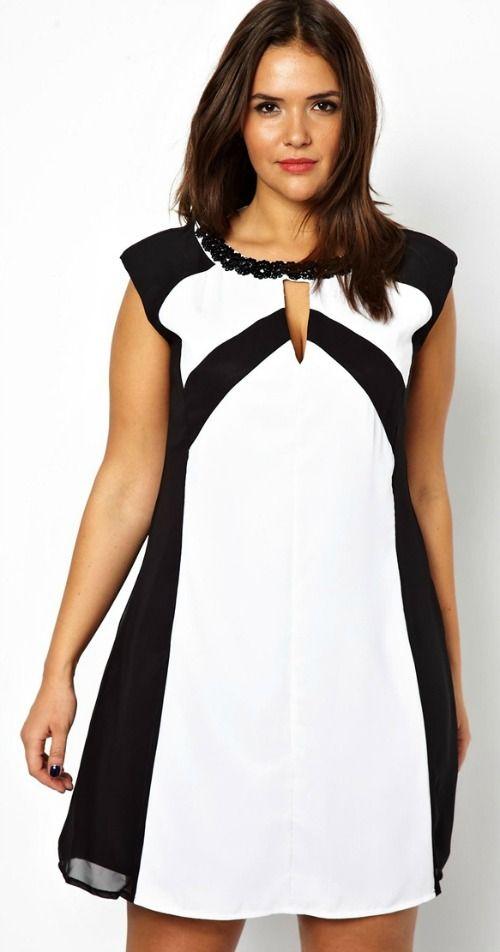 Robe droite noir et blanc