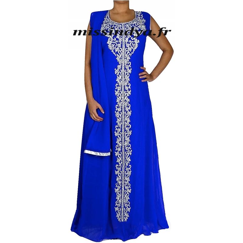 Robe dubai bleu electrique