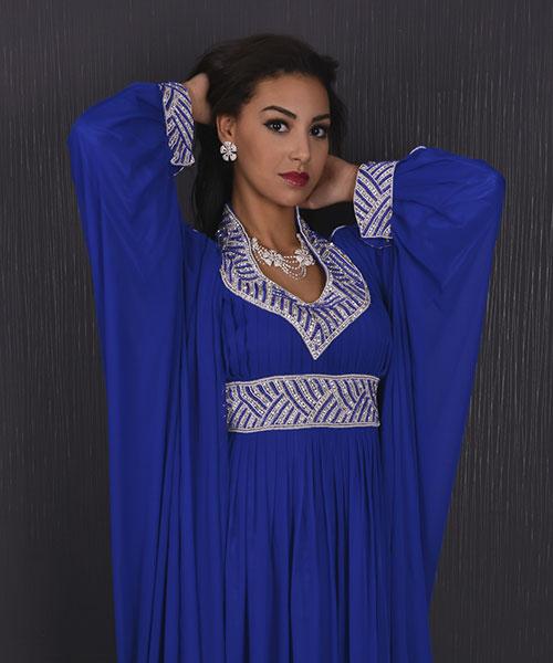 Robe dubai bleu electrique