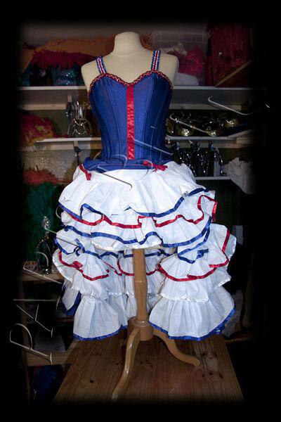 Robe french cancan bleu blanc rouge